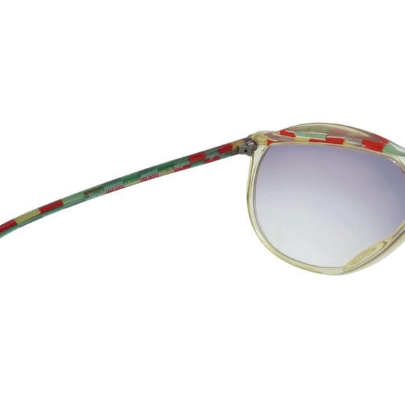 1980’s RODENSTOCK Clear Aviator Sunglasses w/ Red & Blue Brow, Made in Germany - Picture 8 of 8